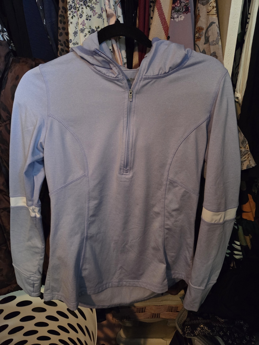 Light Lavender Half-Zip Hoodie Pullover
